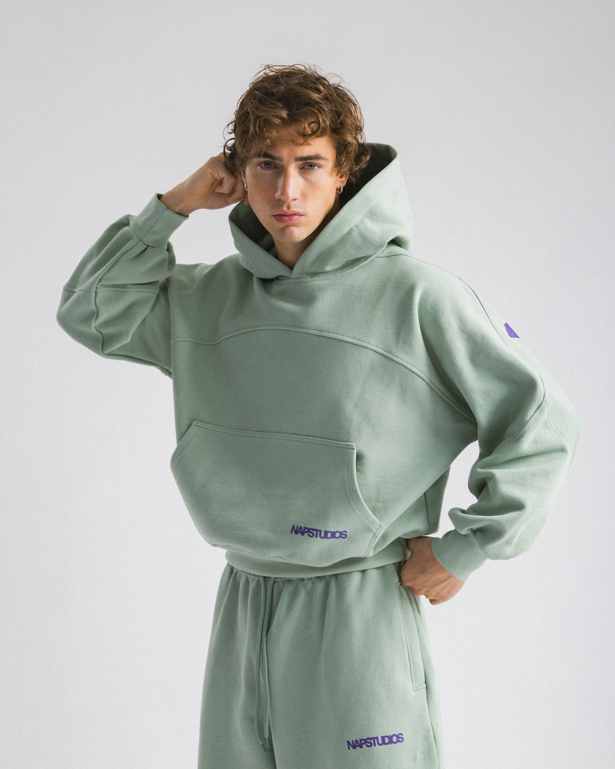 Felpa oversized Verde acqua - C255