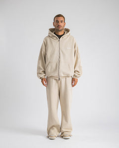 Hoodie zip oversized Cream  - C266