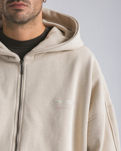 Hoodie zip oversized Cream  - C266