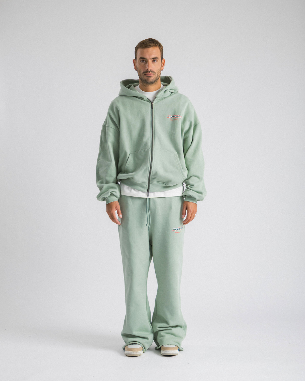 Hoodie zip oversized Mint - C266