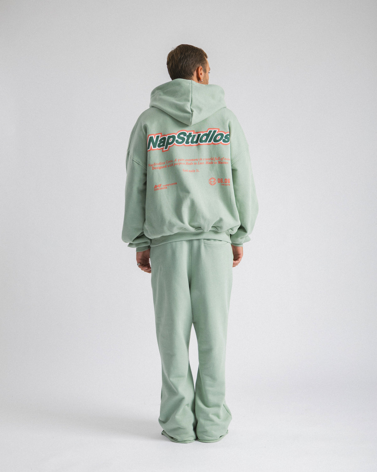 Hoodie zip oversized Mint - C266