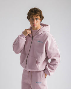 Hoodie zip oversized Pink - C266