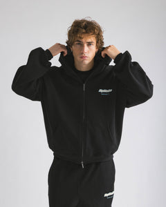 Hoodie zip oversized Black - C266
