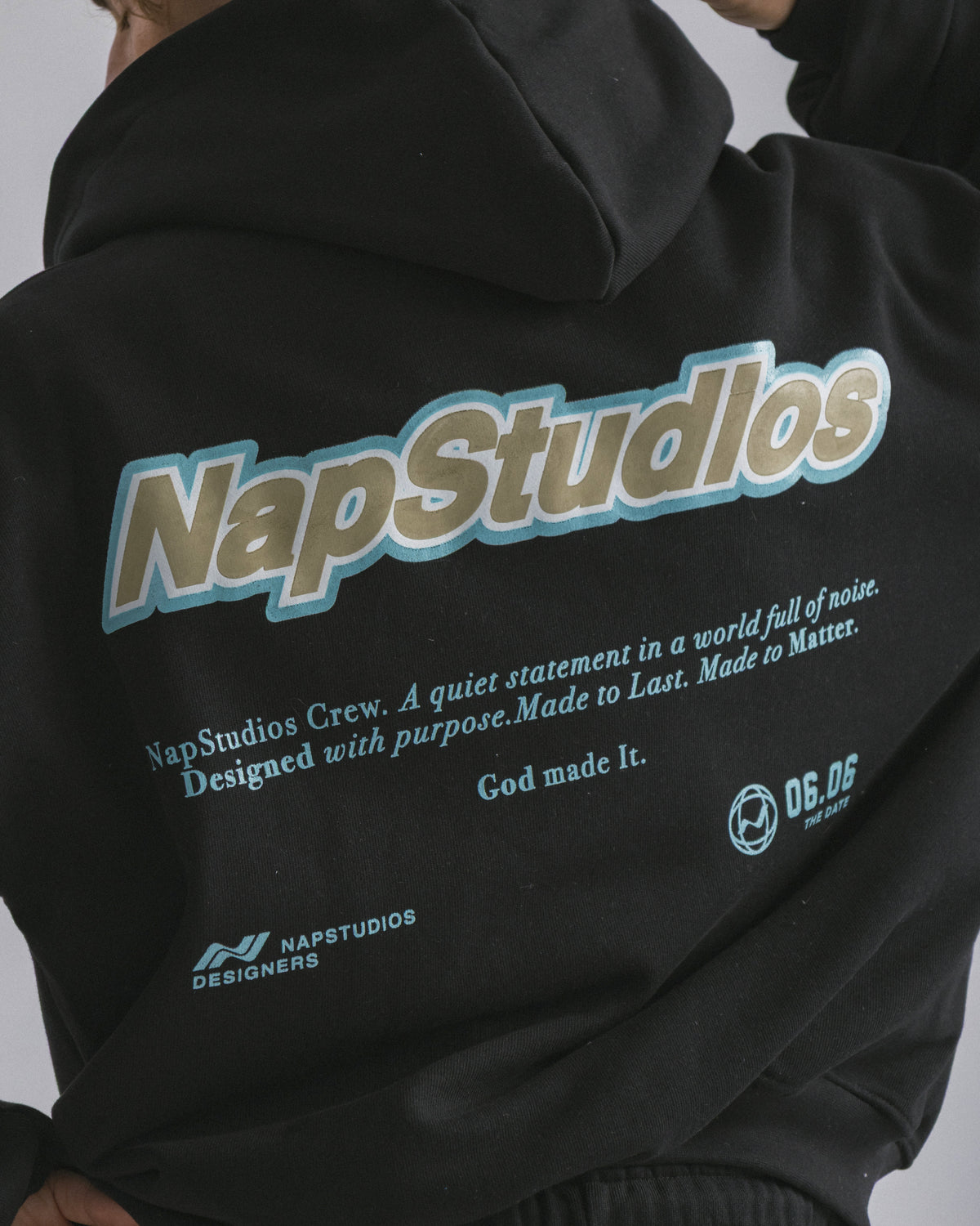 Hoodie zip oversized Black - C266