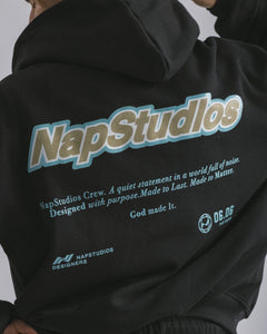 Hoodie zip oversized Black - C266